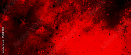 Dark red nebula sparkle light star universe in outer space horizontal galaxy on space, navy red  watercolor and paper texture, milky way galaxy and thousands of stars in night sky.	