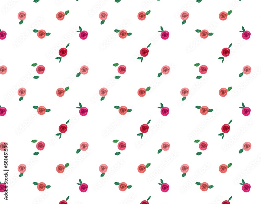 roses ditsy seamless pattern suitable for fabric.