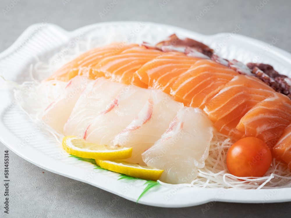 Salmon sashimi and octopus sashimi, sashimi Salmon sashimi and octopus sashimi, sashimi
