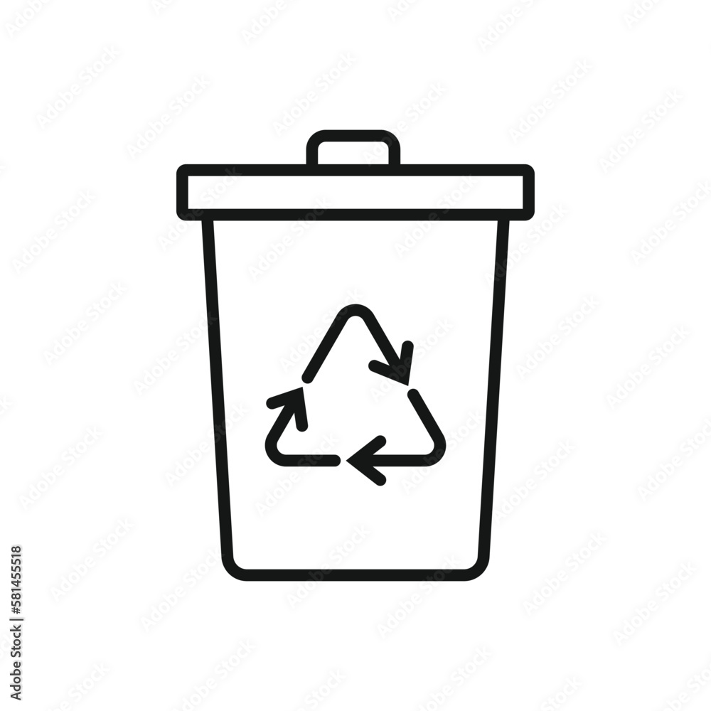 Editable Icon of Trash Bin Recycle, Vector illustration isolated on white background. using for Presentation, website or mobile app