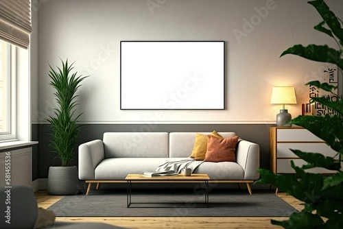 Living room poster mockup (AI generated) © Tim