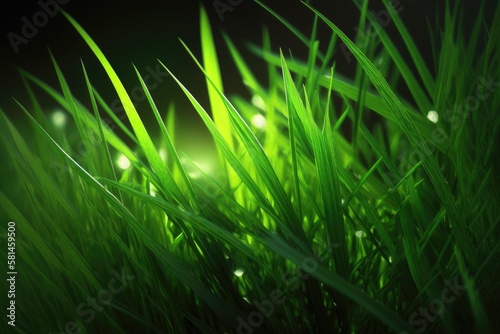 Close up One option for a natural desktop background is a texture of lush, green grass. Generative AI