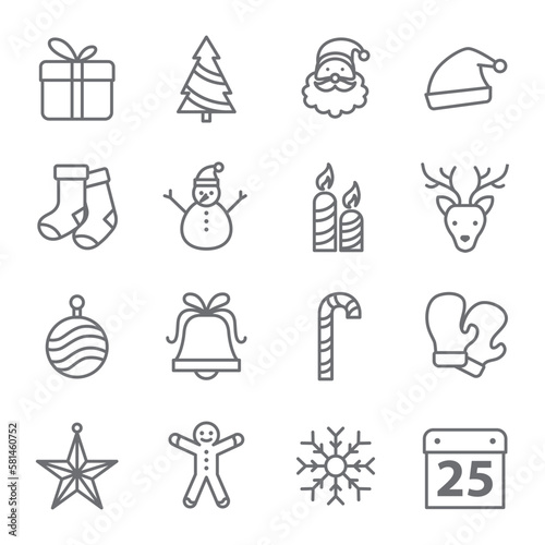 Christmas icon set is so match for your website if the theme about christmas
