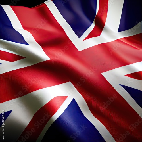 Waving flag of United Kingdom. Template, banner, background. National holiday. Symbol, illustration.