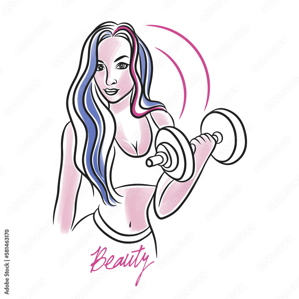 Fitness trainer girl with a kettlebell in her hand, beautiful figure, beauty Fitness trainer girl with a kettlebell in her hand, beautiful figure, beauty