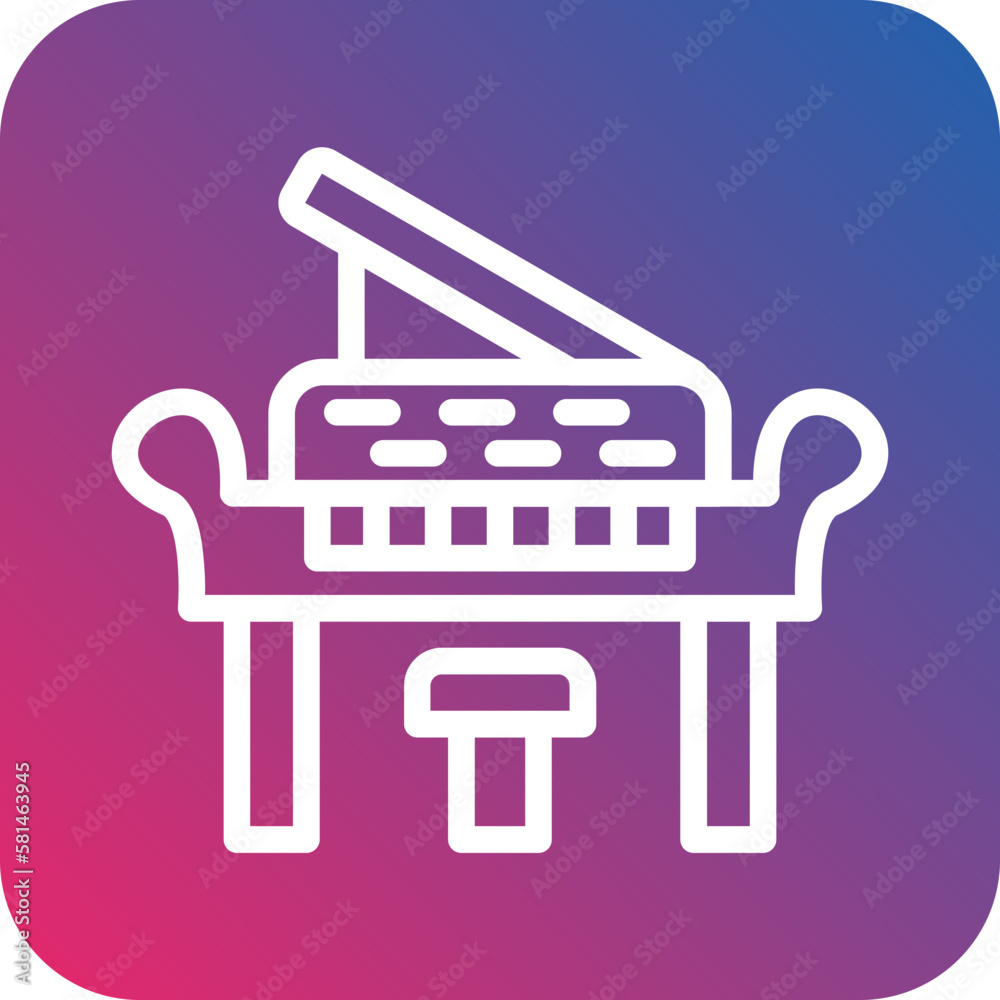 Fototapeta premium Vector Design Wooden Piano Icon Style