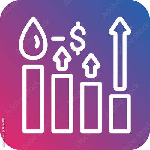 Vector Design Oil Price Increase Icon Style