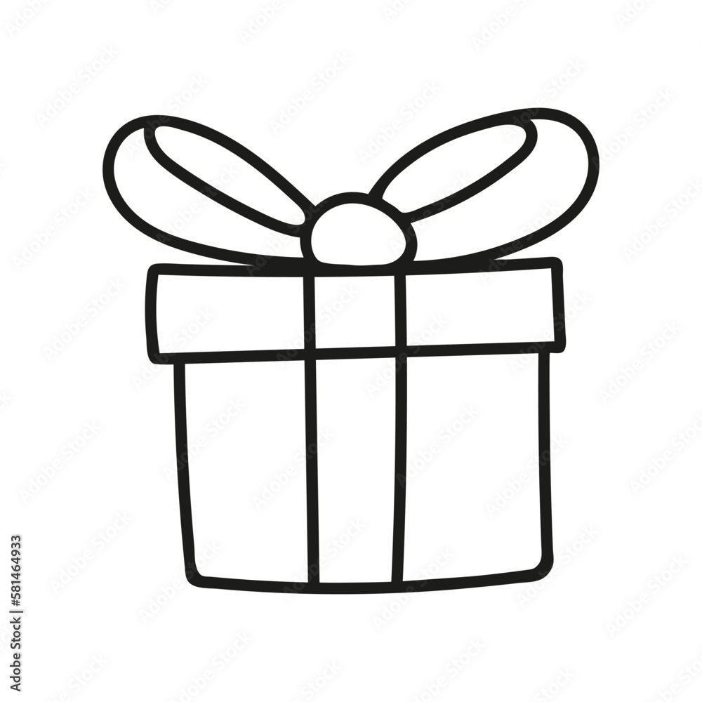 Hand drawn gift icon. Vector illustration, doodle style.
Hand drawn gift icon. Vector illustration, doodle style.