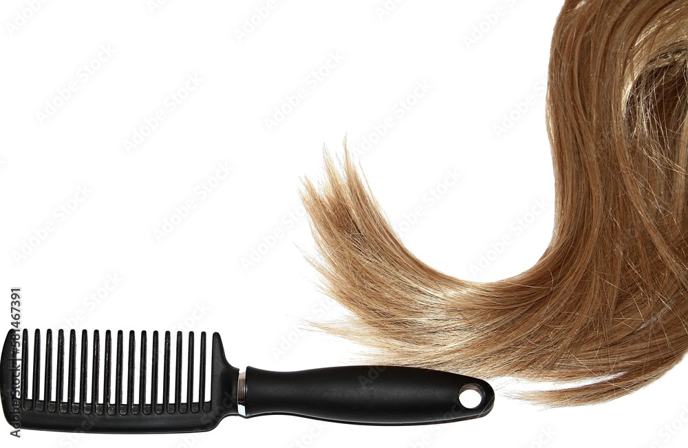 Obraz premium hair salon tools styling with white background stock photo