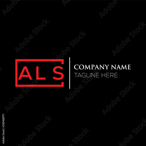 ALS letter logo design on black background. ALS creative initials letter logo concept. ALS letter design. ALS letter design on black background. ALS logo vector.
 photo