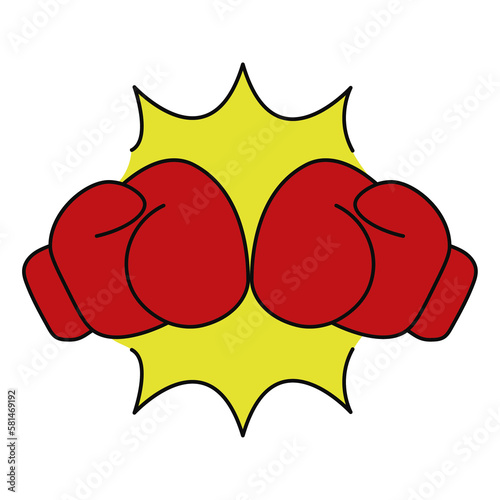 IMPACTING BOXING GLOVES, PLAIN COLORS, BLACK OUTLINED