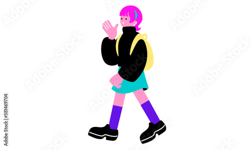 歩く女性のイラスト
