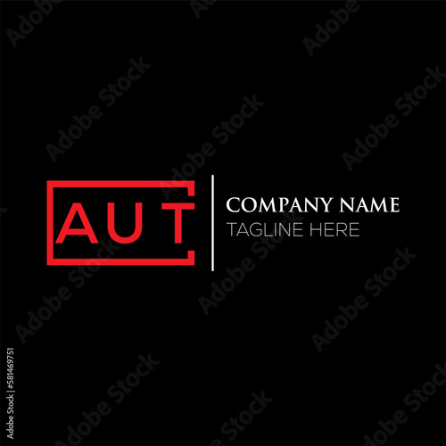 AUT letter logo design on black background. AUT creative initials letter logo concept. AUT letter design. AUT letter design on black background. AUT logo vector.

