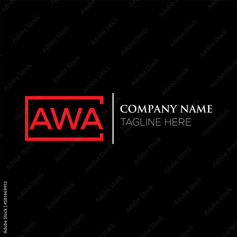 AWA letter logo design on black background. AWA creative initials letter logo concept. AWA letter design. AWA letter design on black background. AWA logo vector.
 - obrazy, fototapety, plakaty 