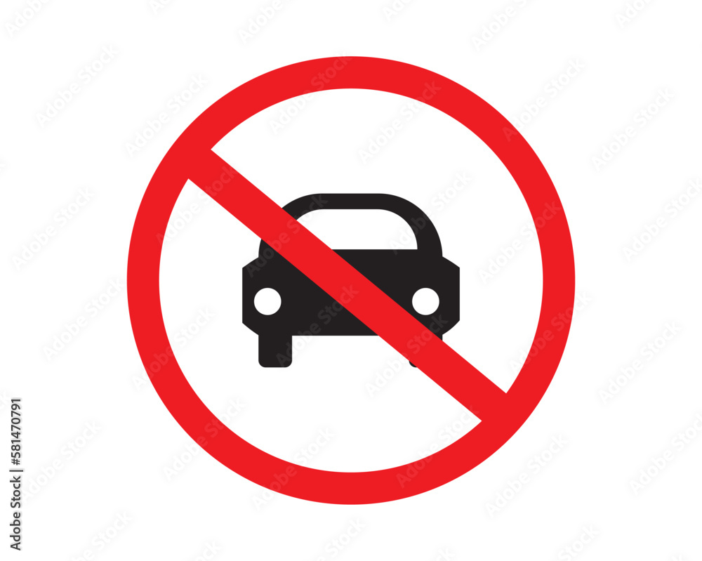 Not car allowed sign. No car sign. Don't parking signal icon. car ban sign. Not car allowed sign. No car sign. Don't parking signal icon. car ban sign.