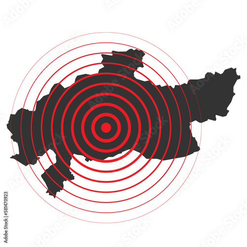 Turkey, earthquake February 6, 2023. Vector Illustration of the Map of Turkey on White Background. EPS 10 photo