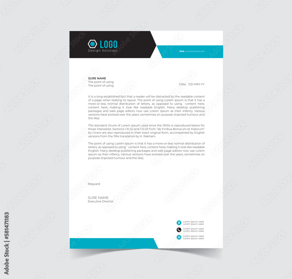 Letter head template vector file creative design