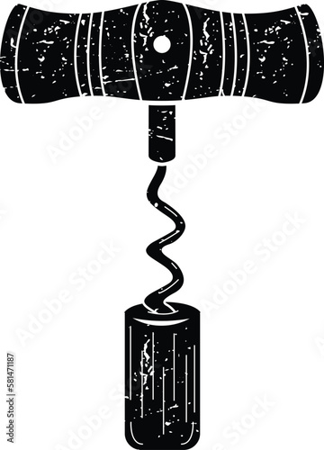 Corkscrew vector icon design. Wine opener flat icon.