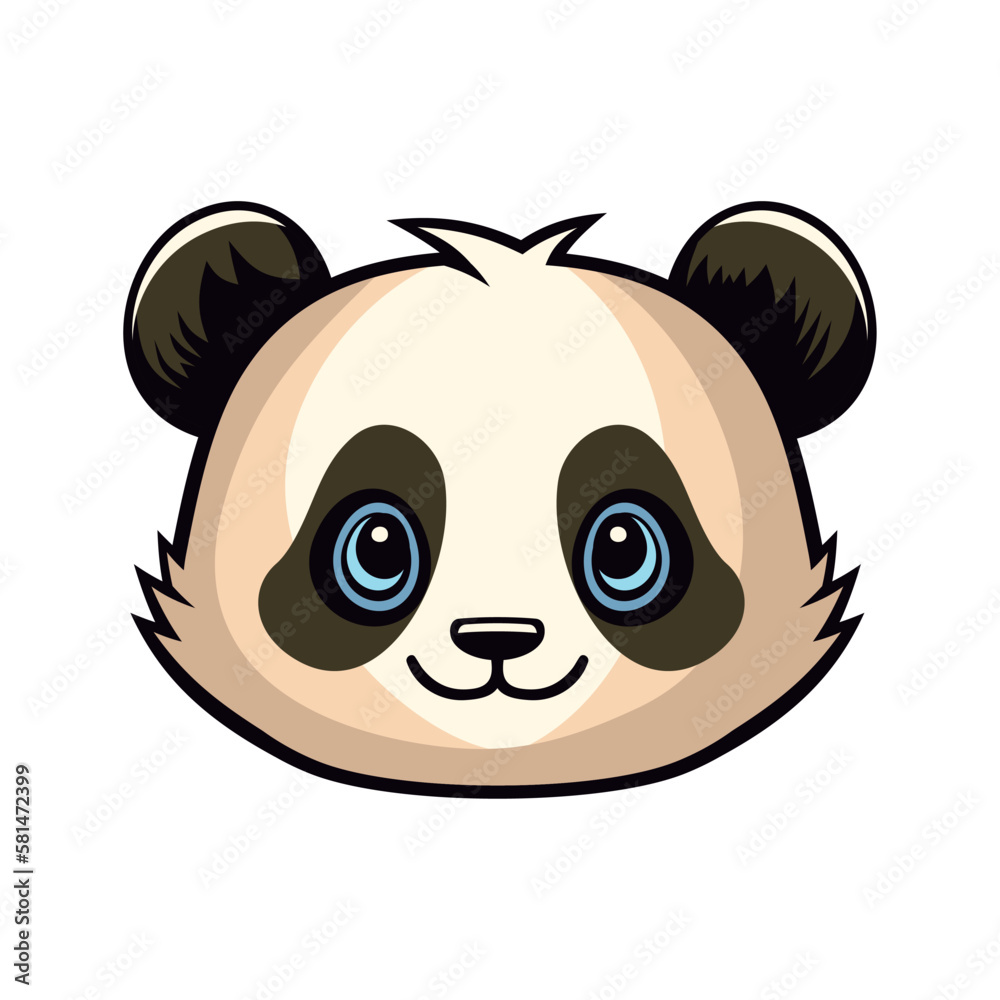 Naklejka premium Panda Face Logo Icon on White Background. Vector