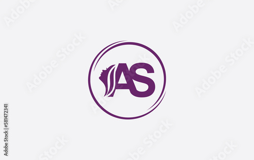 Beauty spa logo and symbol design with the letter AS