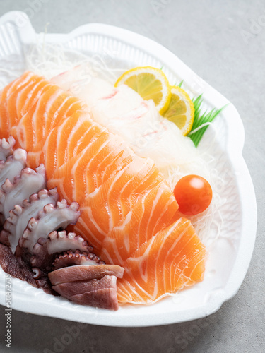 Salmon sashimi and octopus sashimi, sashimi