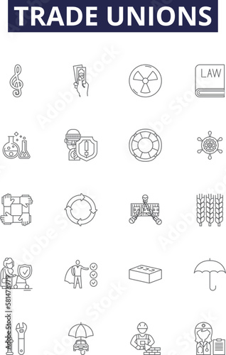 Canvas Print Trade unions line vector icons and signs