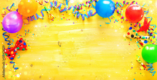 Stampa su tela Colorful birthday or carnival background