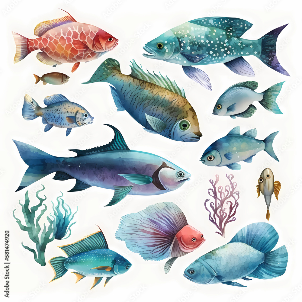set of fishes set of fishes