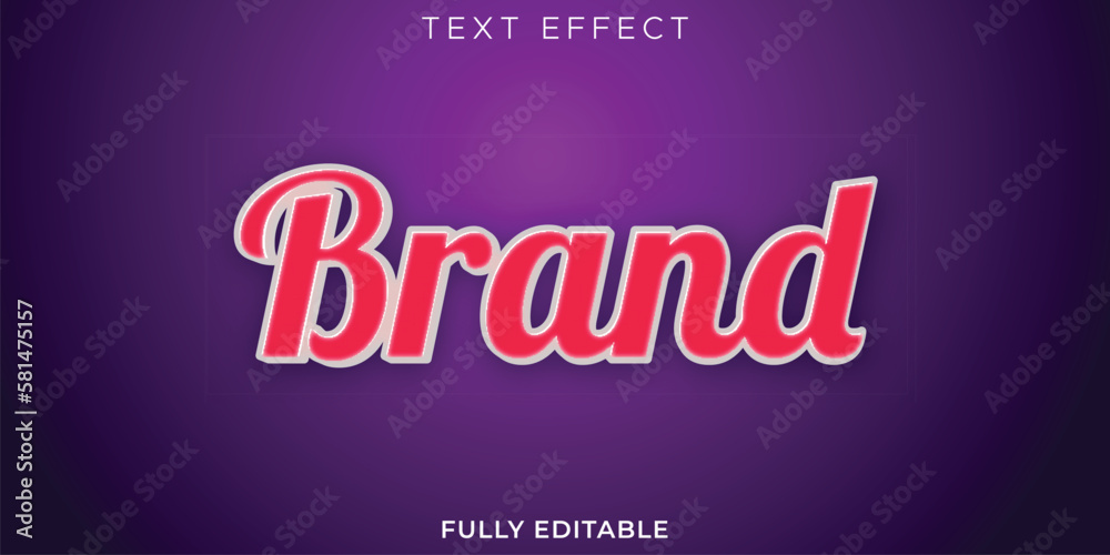 Brand 3d text effect design template