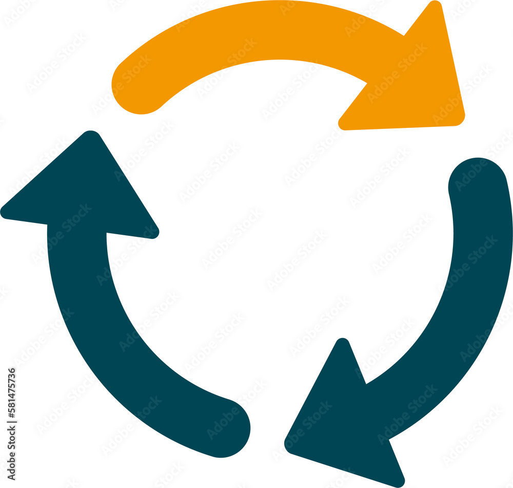 Flat icons for recycle spin, recycle , update , reload ,  refresh icon