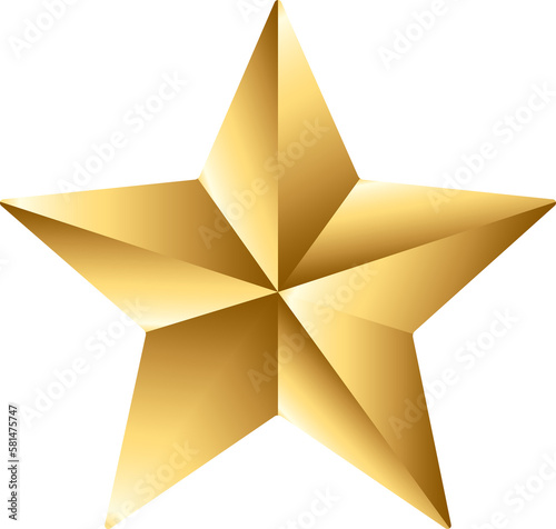 3d Metal Stars Gold .Isolated badge for website or app