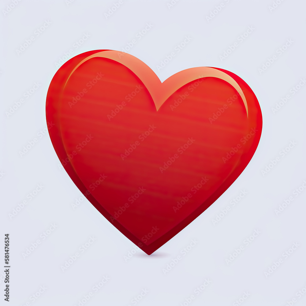 Red heart shape, Heart design. - Generative Ai - Love, Symbol, Valentine, Romance, Passion, Affection, Sweetheart, Beloved, Adore, Devotion, Emotion.
