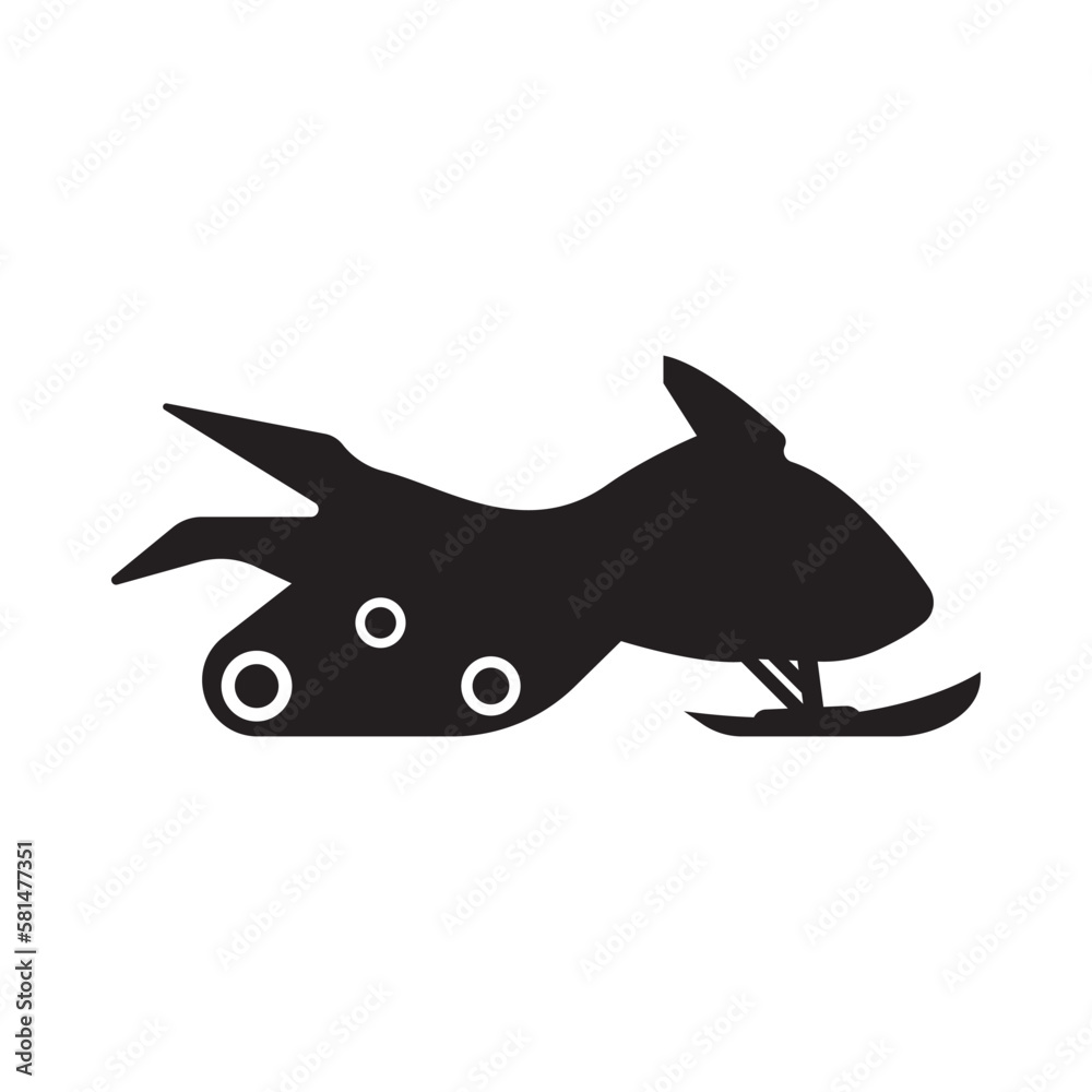 Fototapeta premium Senowmobile simple icon,logo illustration design template