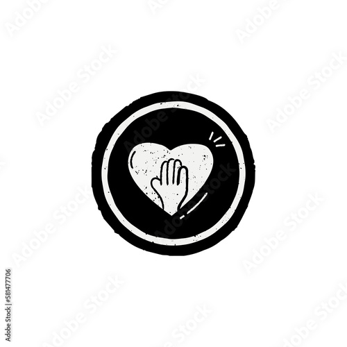 Fair Trade Icon, Ethical Trade Icon, Socially Responsible Icon. Vector with hand-drawn touch.