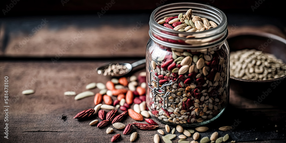 A bold assortment of pantry staples are found in Melbourne's nut pantry - generative ai. A bold assortment of pantry staples are found in Melbourne's nut pantry - generative ai.