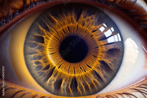 Close up of a human eye. Generative AI