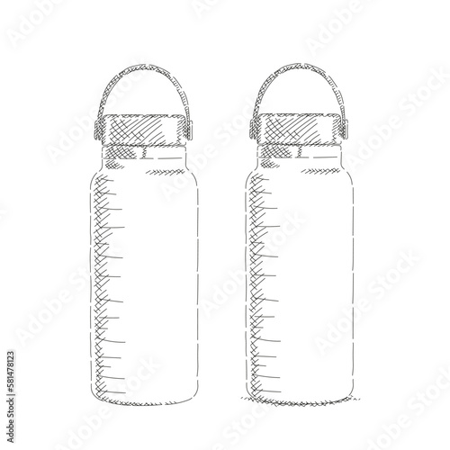 Dibujo a mano de botella de agua.