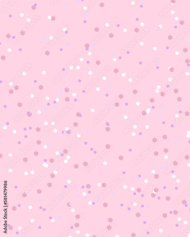 Cute Abstract Dots flowers Vector Pattern. small circle flower geometry white and pink color. Vector illustration. Vertical Background layout. Cute Abstract Dots flowers Vector Pattern. small circle flower geometry white and pink color. Vector illustration. Vertical Background layout.
