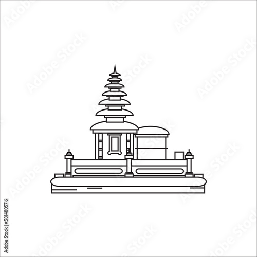 Balinese temple icon vector design