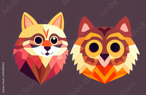 multicolor vector style owl illustration