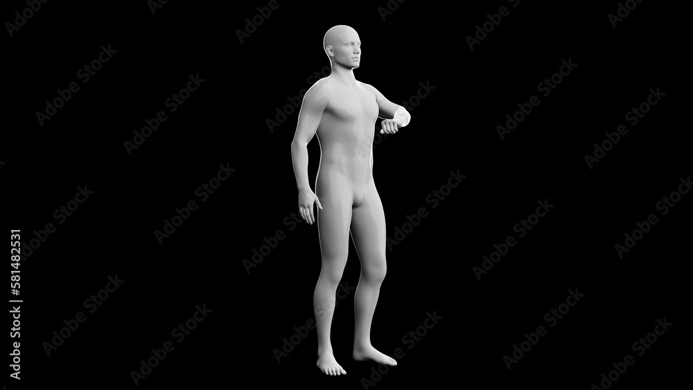 Beautiful young man posing, isolated on black background. 3d illustration (rendering). Plastic shiny mannequin, android, robot. Beautiful young man posing, isolated on black background. 3d illustration (rendering). Plastic shiny mannequin, android, robot.