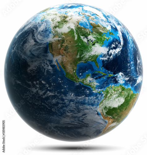 Fototapeta Naklejka Na Ścianę i Meble -  Planet Earth globe world map isolated