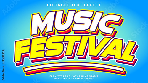 Music festival text effect - Editable vintage and retro old school text style