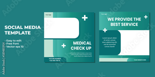 Medical Social Media Post Template, Healthcare Social Media Banner Template, Healthcare post social media banner ad, Medical and healthcare social media post template