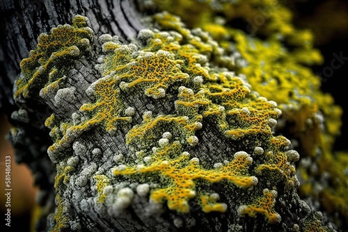 lichen on tree bark photo