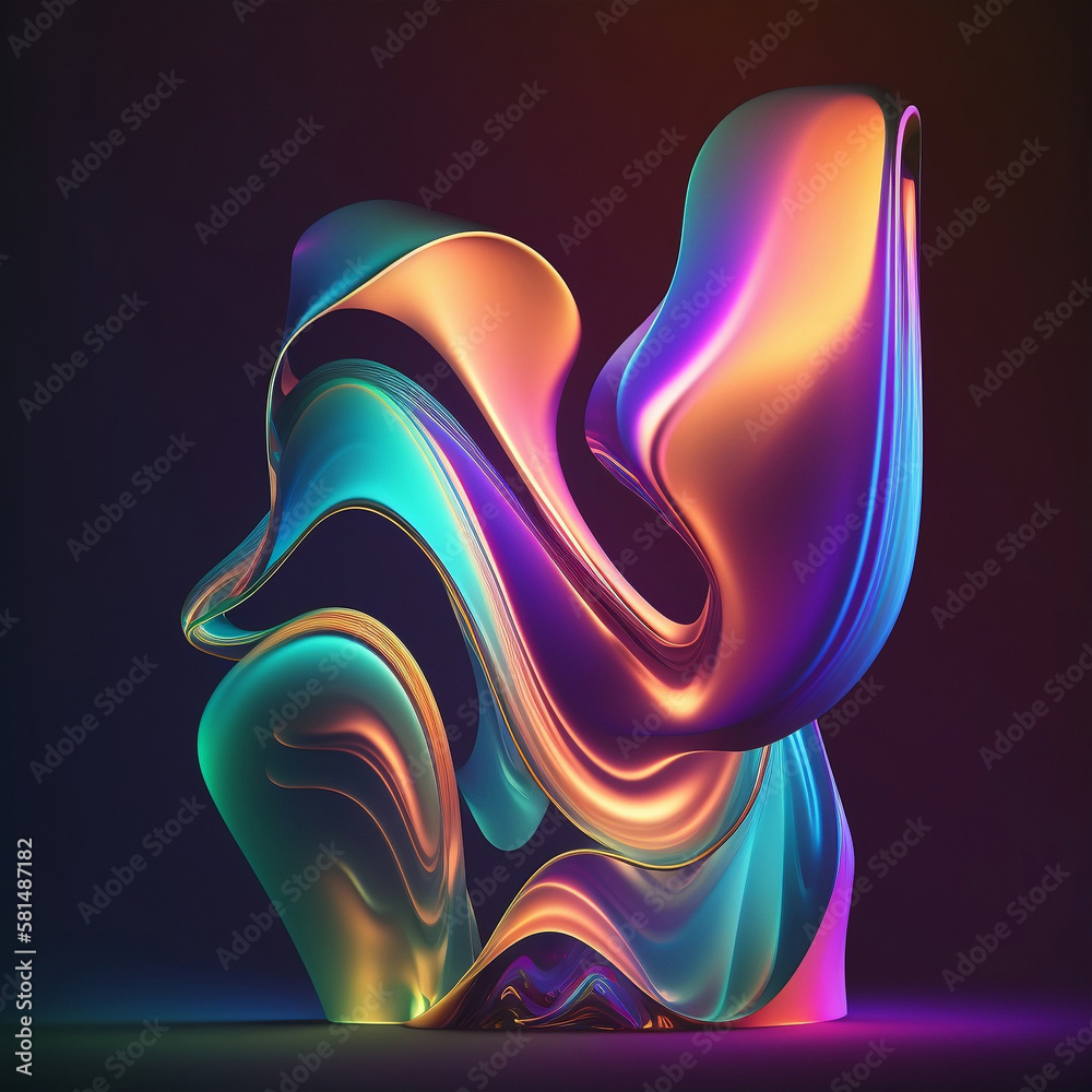 Obraz premium Abstract colorful wave. artistic colourful explosion of paint energy. 3D Background. Generative AI