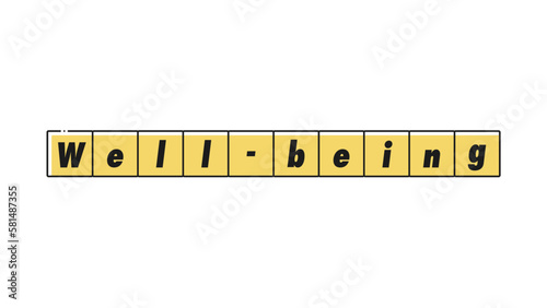 Well-beingの文字が入った四角いフレーム - シンプルなウェルビーイングのイメージ素材
