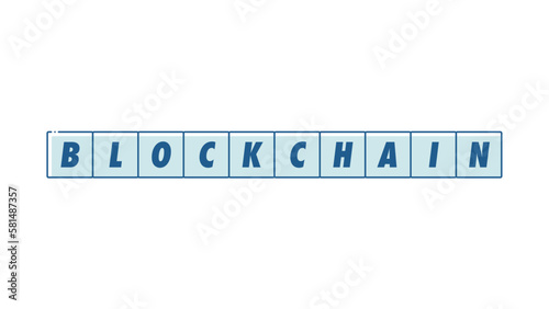 BLOCKCHAINの文字が入った四角いフレーム - シンプルなブロックチェーンのイメージ素材