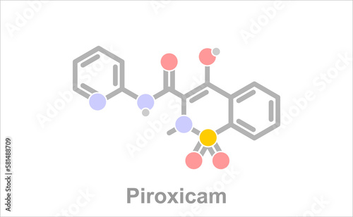 Simplified formula icon of piroxicam.