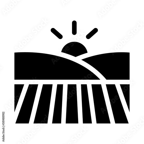 field solid icon illustration vector graphic 